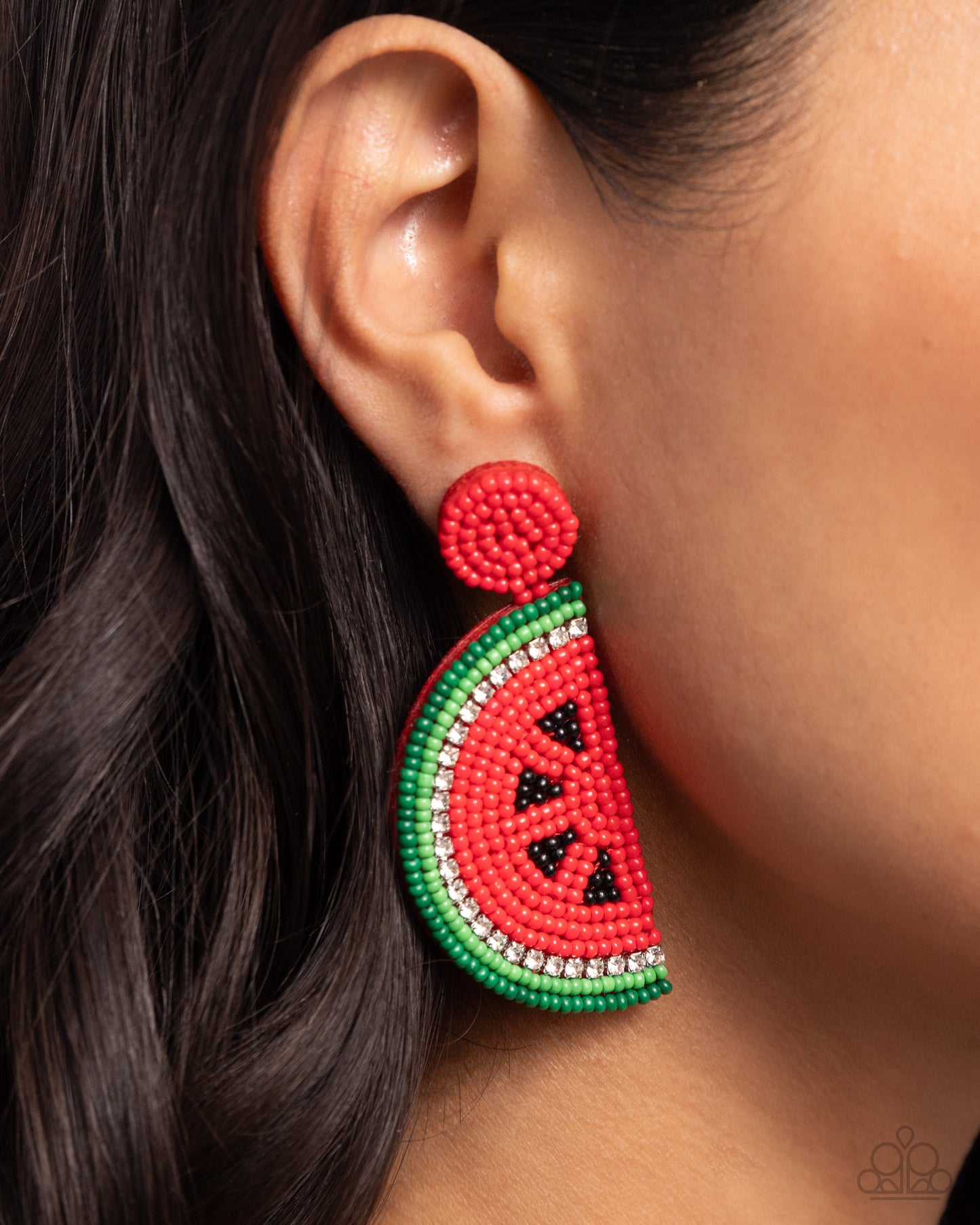 Watermelon Welcome - Red Post Earring - Paparazzi - Dare2bdazzlin N Jewelry