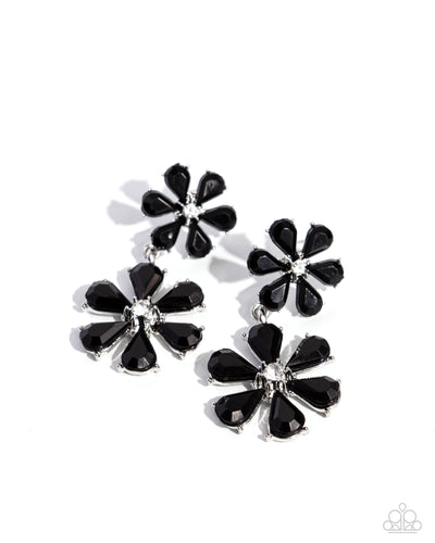 A Blast of Blossoms - Black Post Earring - Paparazzi - Dare2bdazzlin N Jewelry