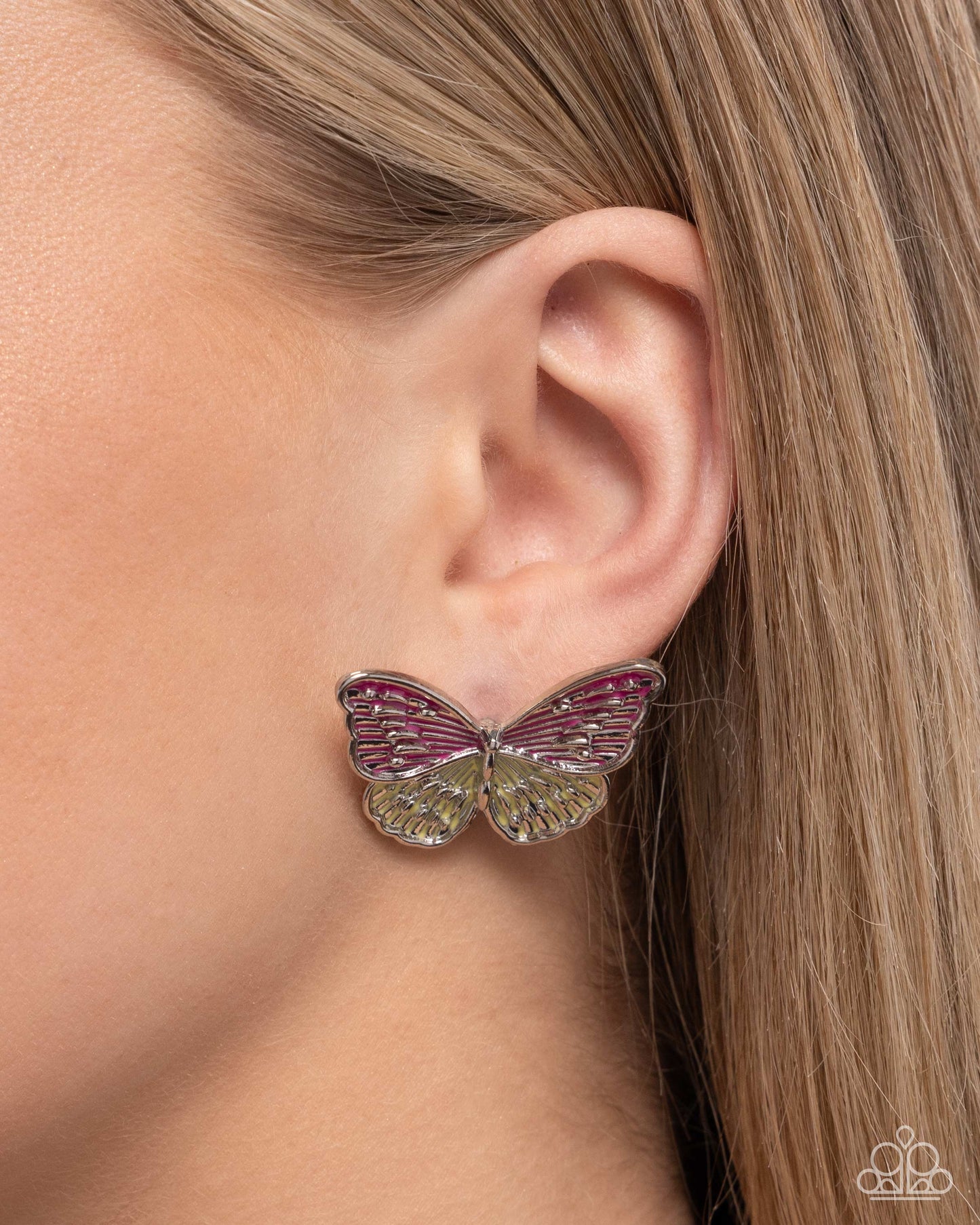 Aerial Appreciation - Pink Post Earring - Paparazzi - Dare2bdazzlin N Jewelry