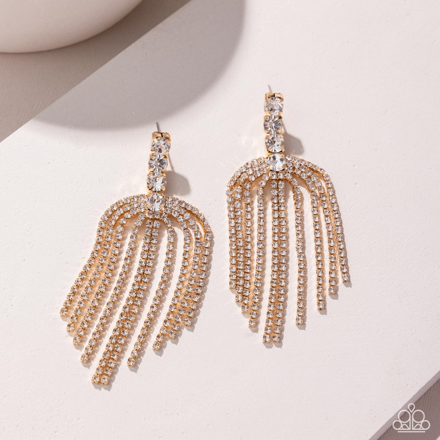 Tapered Twilight - Gold Post Earring - Paparazzi - Dare2bdazzlin N Jewelry