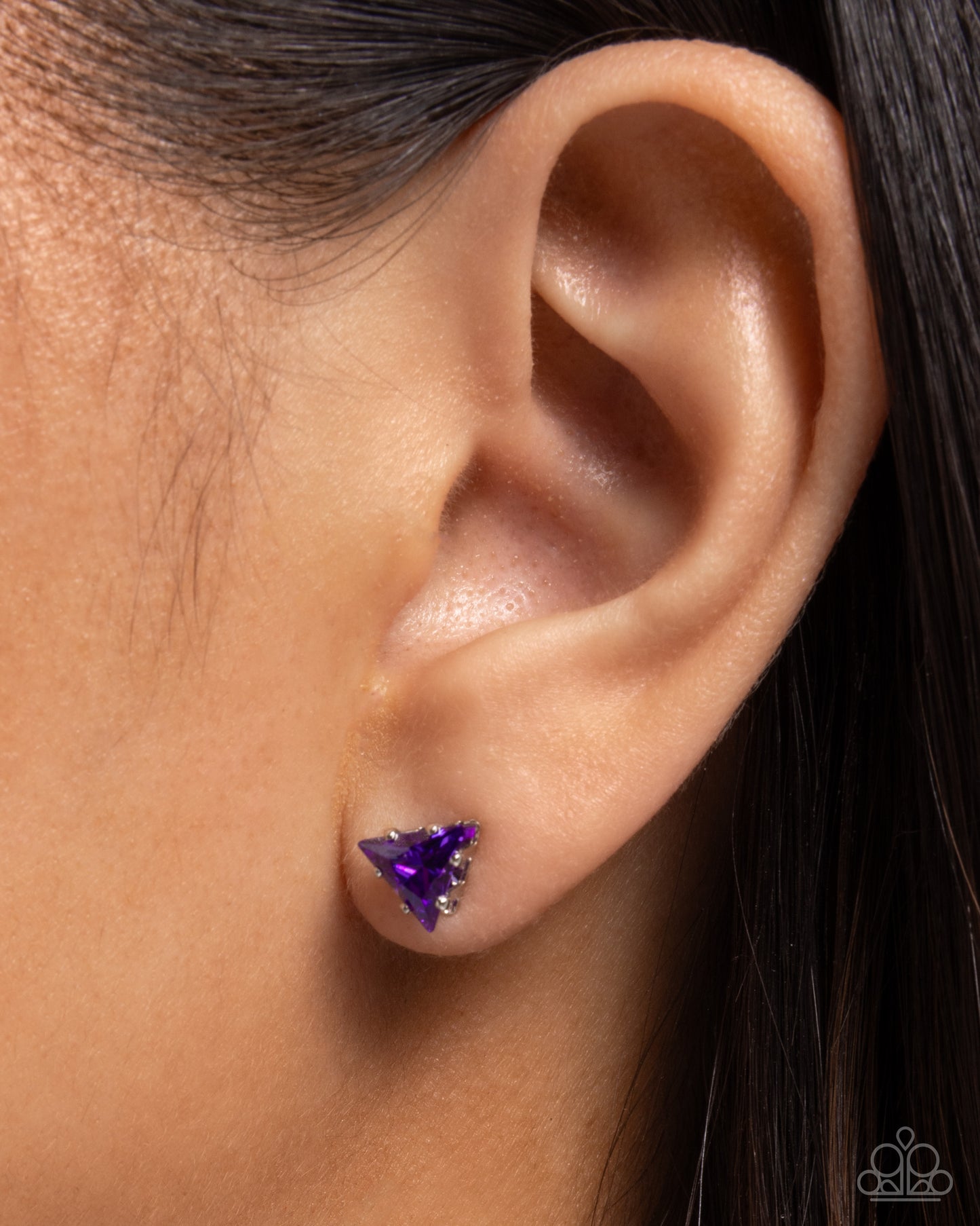 Triangular Twinkle - Purple Post Earring - Paparazzi - Dare2bdazzlin N Jewelry