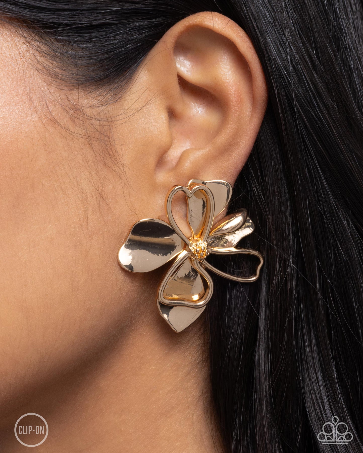 Sweetness and Light - Gold Clip-on Earring - Paparazzi - Dare2bdazzlin N Jewelry