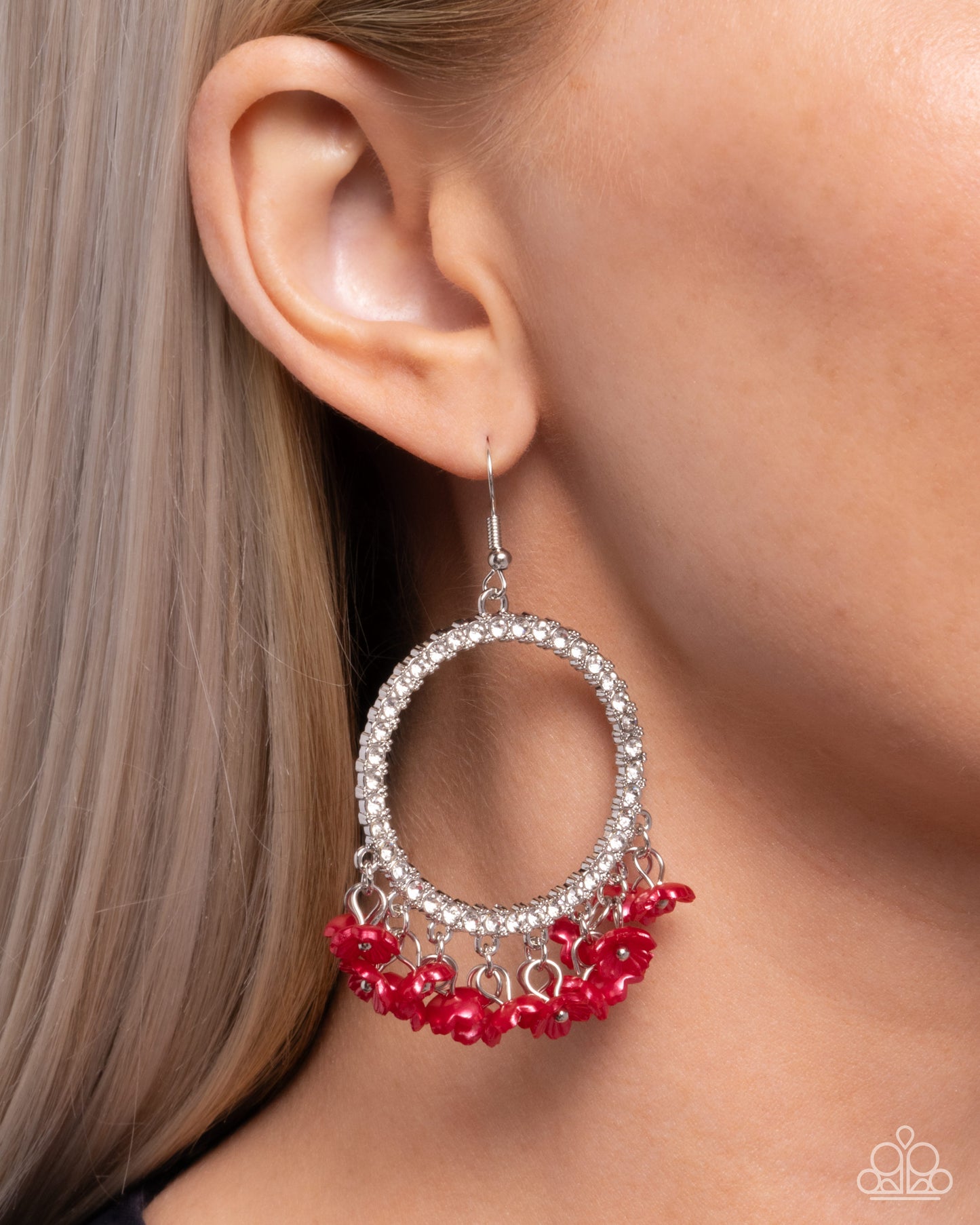 Wreathed Wisteria - Red Earring - Paparazzi - Dare2bdazzlin N Jewelry