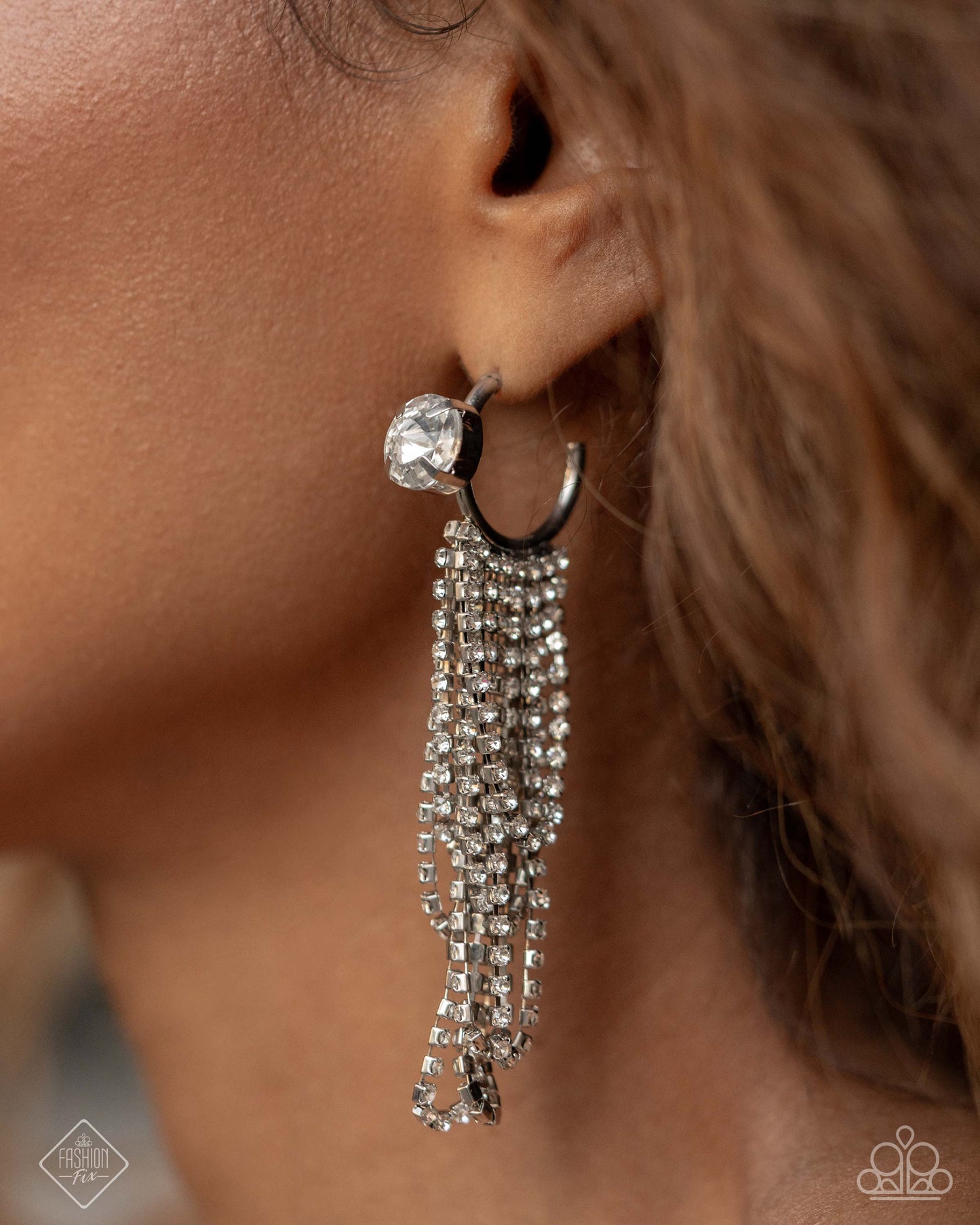 Ceaseless Chic - White Hoop Earring - Paparazzi - Dare2bdazzlin N Jewelry