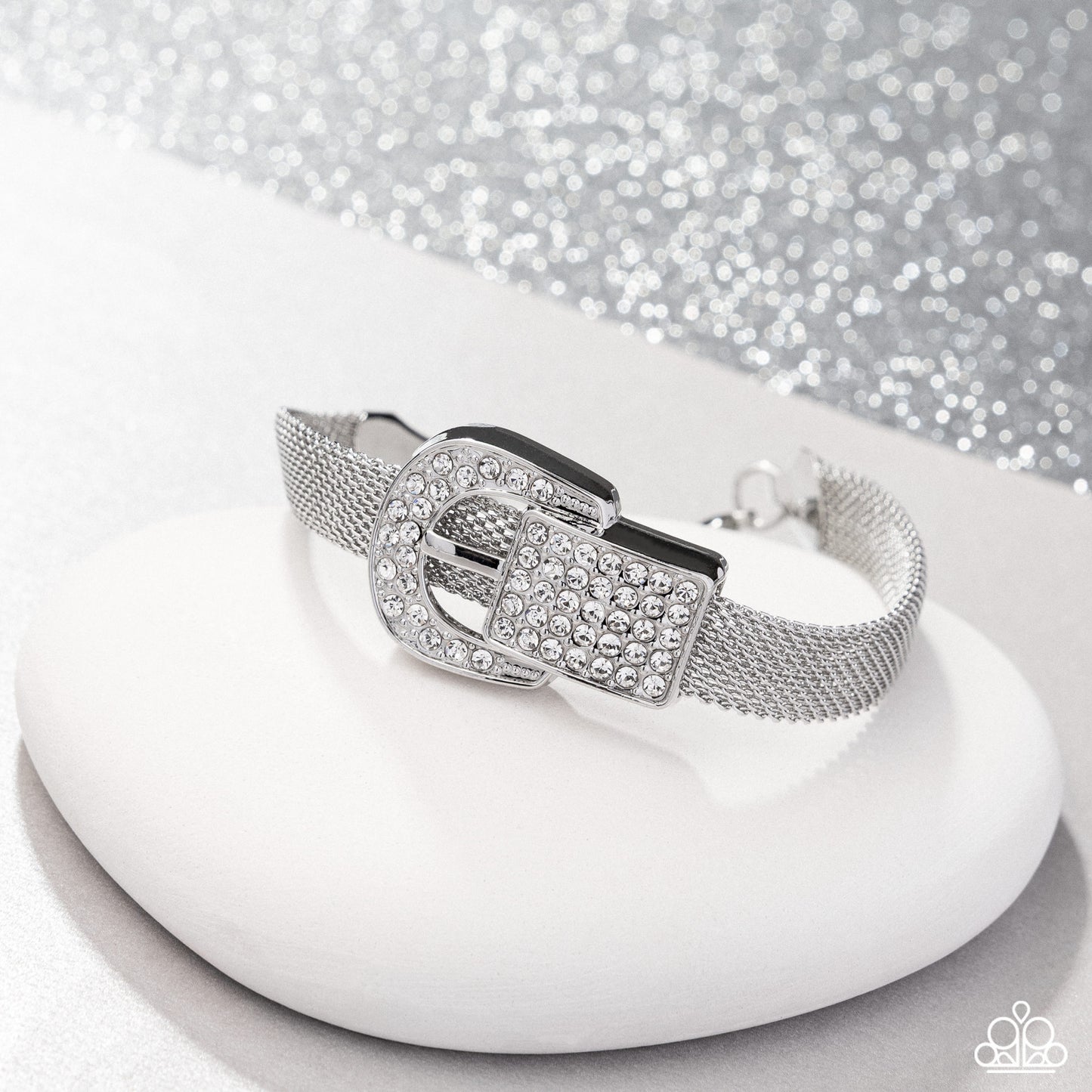 Boldly Buckled - White Bracelet - Paparazzi - Dare2bdazzlin N Jewelry