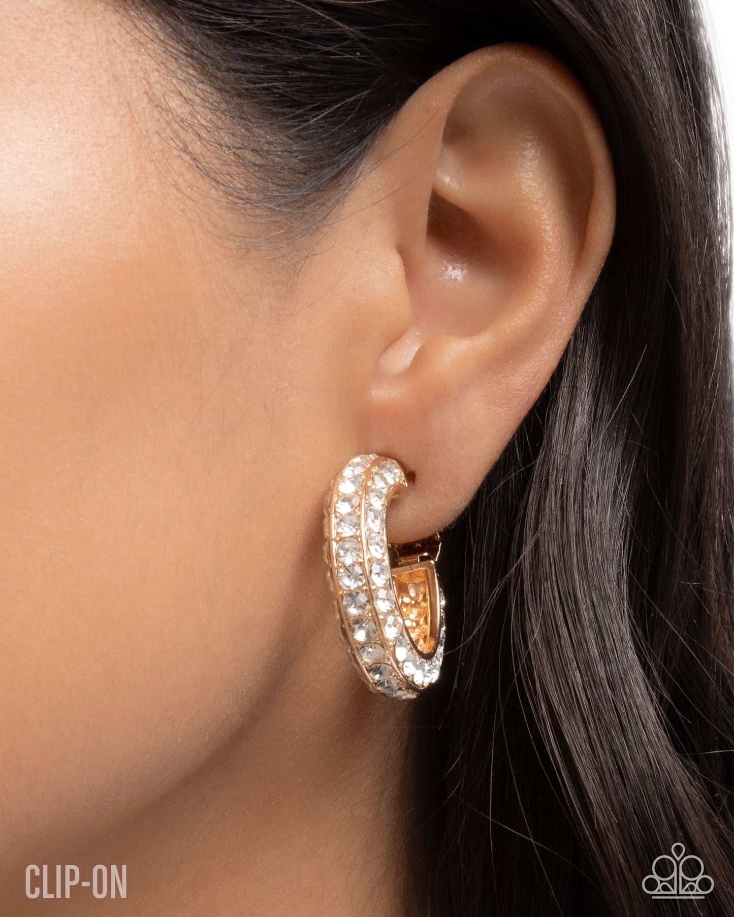 Date Night Debut - Gold Clip-On Earring - Paparazzi - Dare2bdazzlin N Jewelry