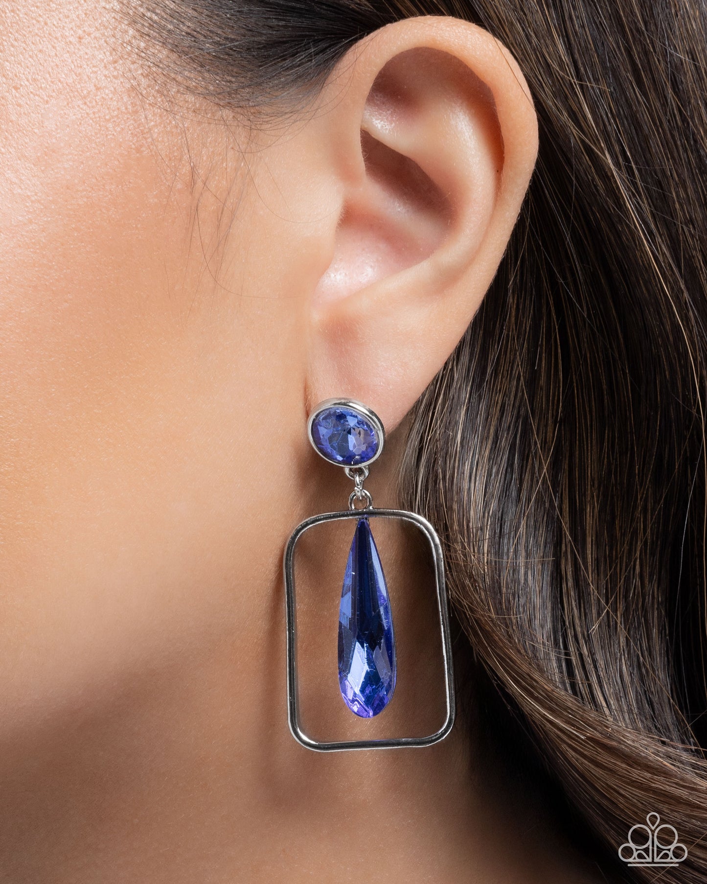 Future Framing - Blue Post Earring - Paparazzi - Dare2bdazzlin N Jewelry