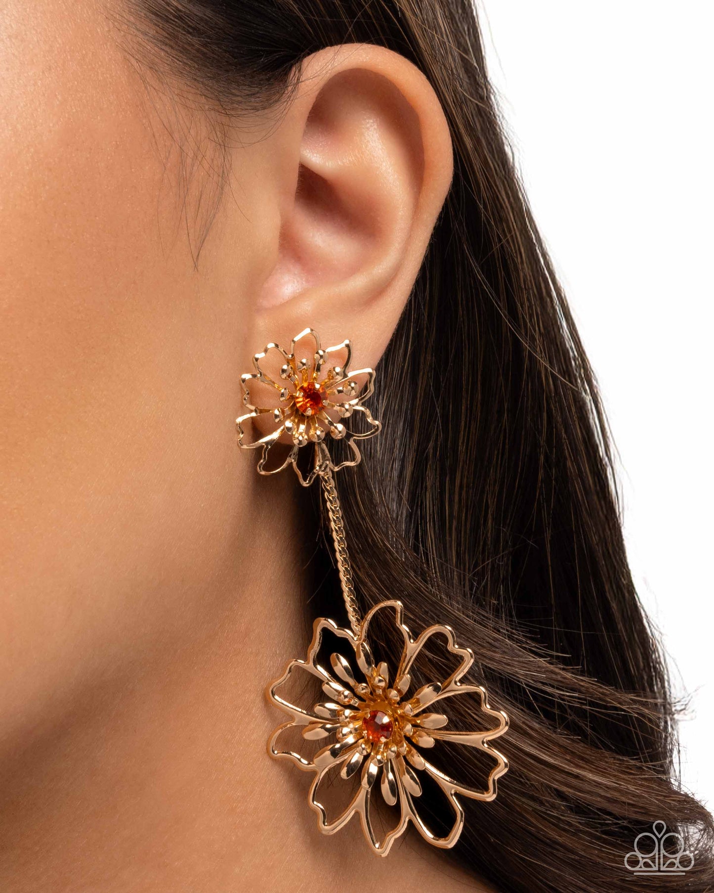 Wiry Whimsy - Orange Post Earring - Paparazzi - Dare2bdazzlin N Jewelry