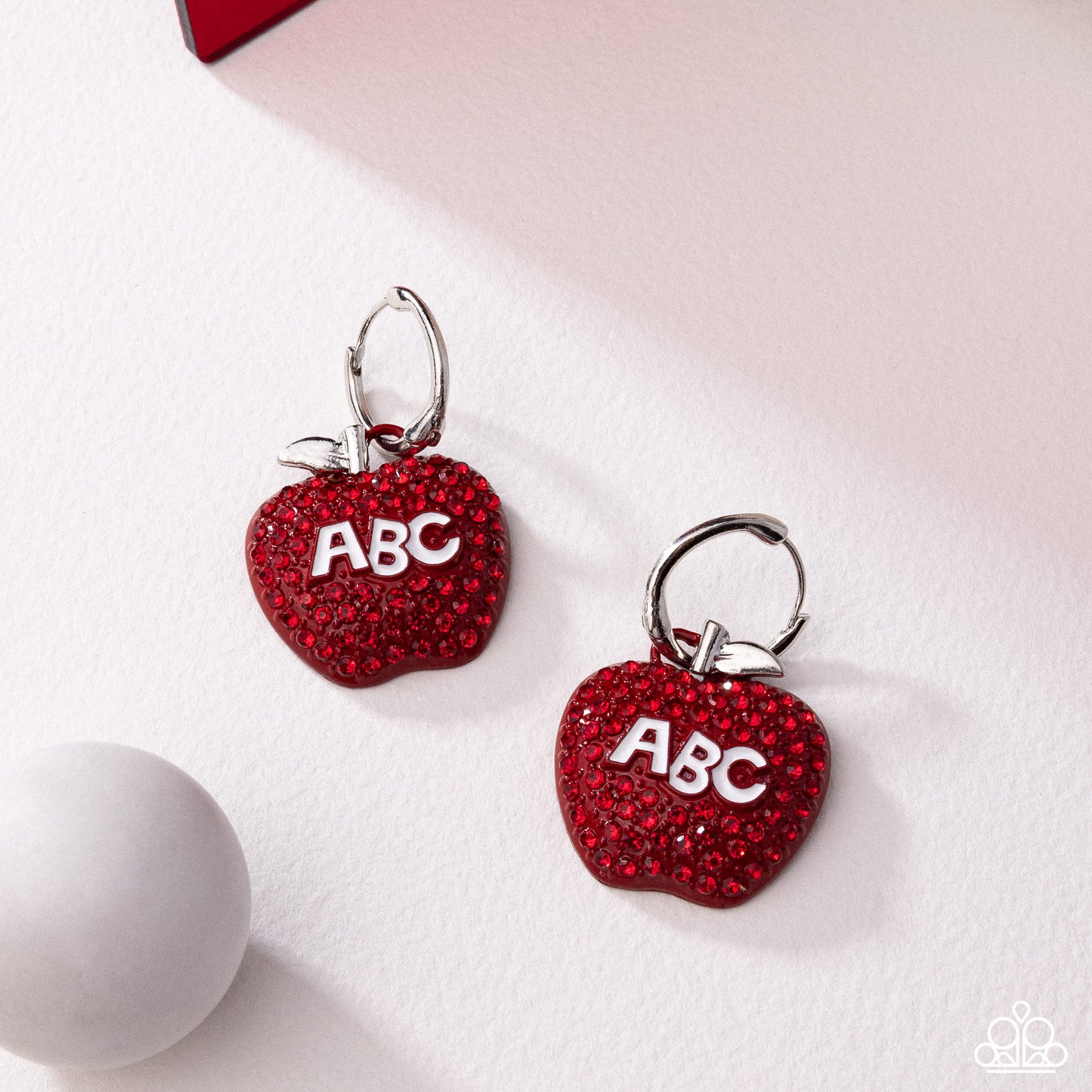 Adorable ABCs - Red Hoop Earring - Paparazzi - Dare2bdazzlin N Jewelry
