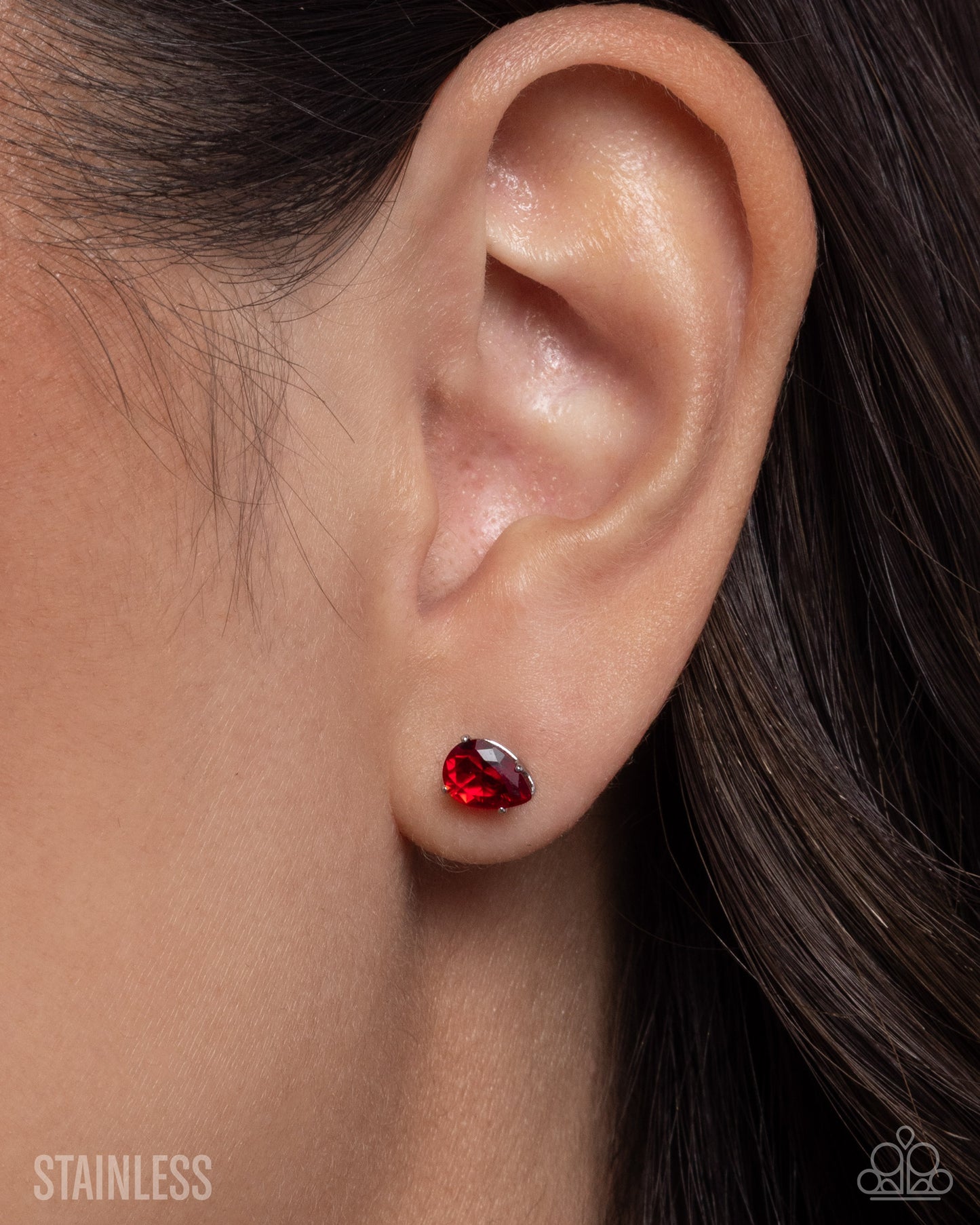 Teardrop Transit - Red Post Earring - Paparazzi - Dare2bdazzlin N Jewelry