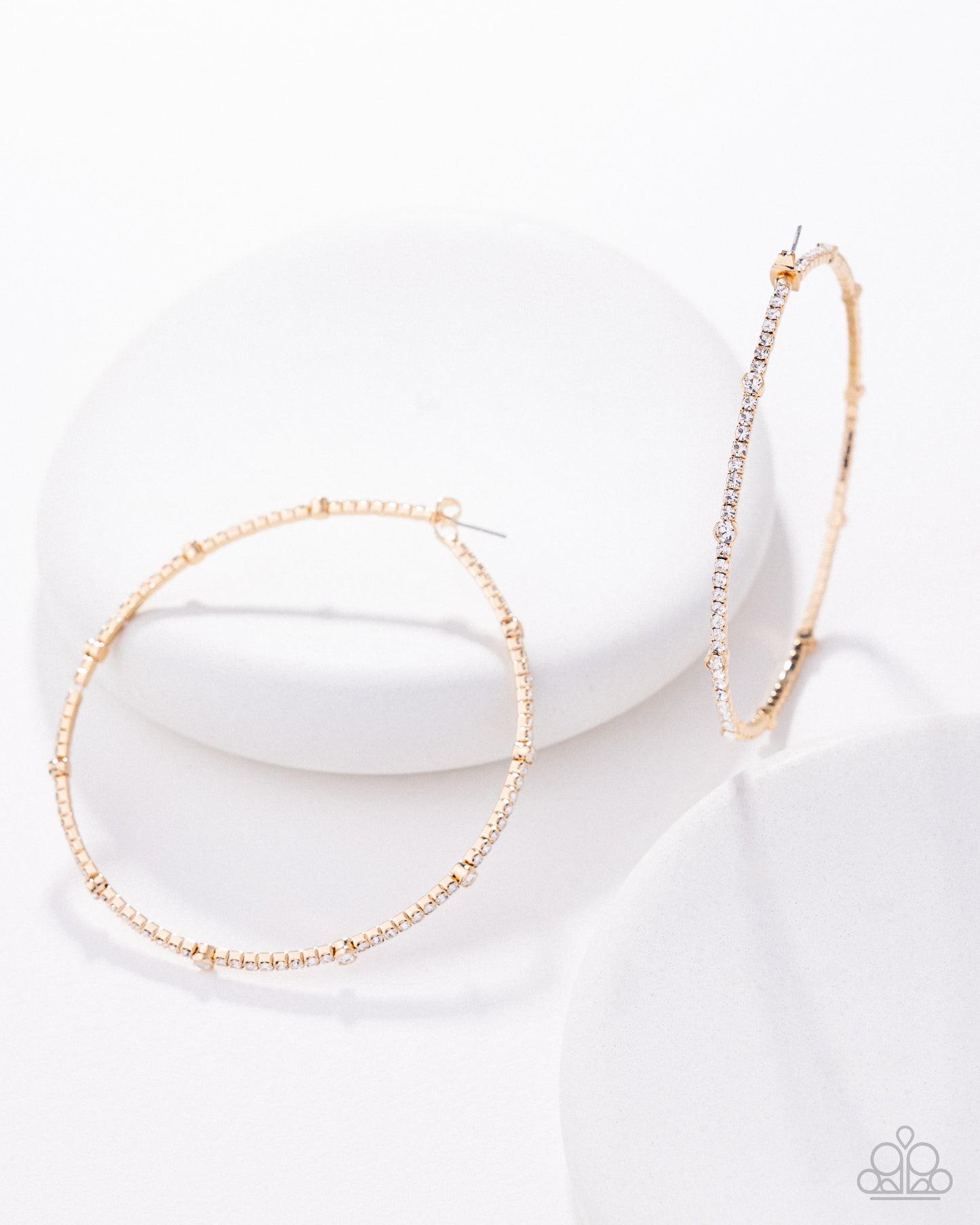 Sensational Squares - Gold Hoop Earring - Paparazzi - Dare2bdazzlin N Jewelry