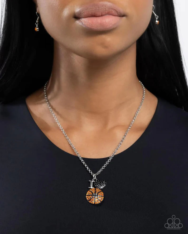 Basketball Balance Orange Necklace - Paparazzi - Dare2bdazzlin N Jewelry