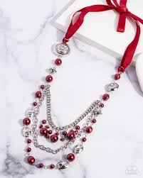 All of the Trimmings Red Blockbuster Necklace - Paparazzi - Dare2bdazzlin N Jewelry