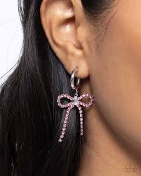 Whispering Whimsy Pink Hoop Earring - Paparazzi - Dare2bdazzlin N Jewelry