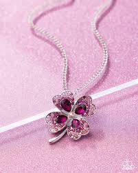 Four Leaf Fashion Pink Necklace - Paparazzi - Dare2bdazzlin N Jewelry