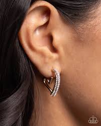 Curling Cameo Gold Hoop Earring - Paparazzi - Dare2bdazzlin N Jewelry