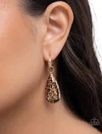 Caged Cheetah Gold Hoops - Hinge - Paparazzi - Dare2bdazzlin N Jewelry