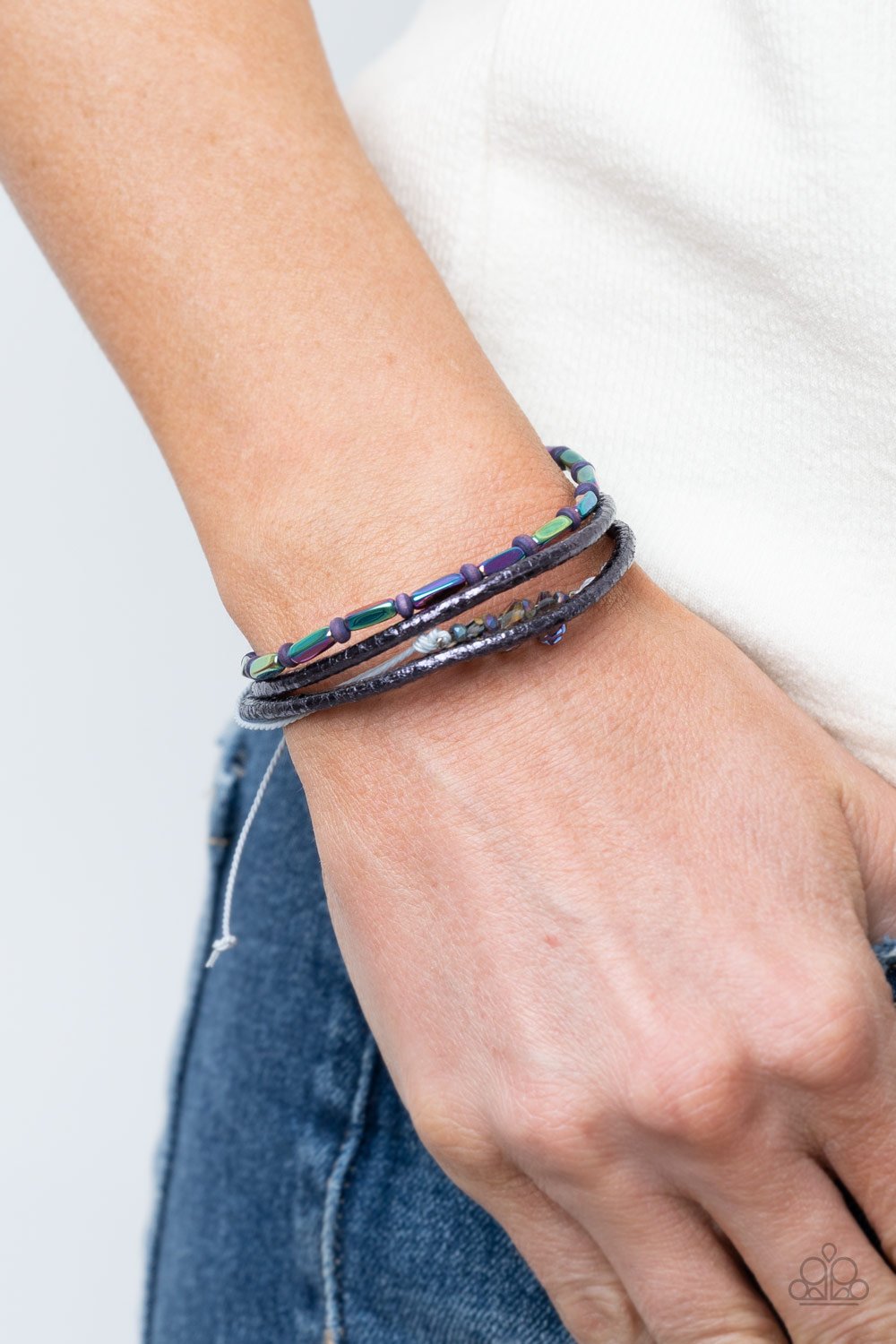 Holographic Hike Multi - Urban Bracelet - Paparazzi - Dare2bdazzlin N Jewelry