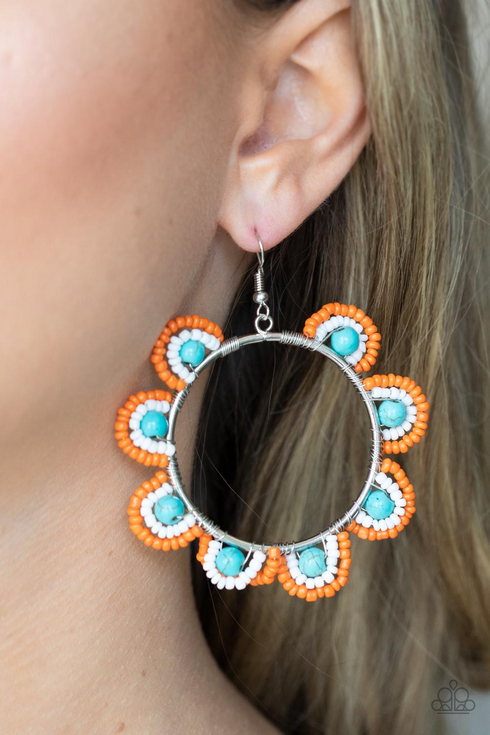 Groovy Gardens - Blue Earring - Paparazzi - Dare2bdazzlin N Jewelry