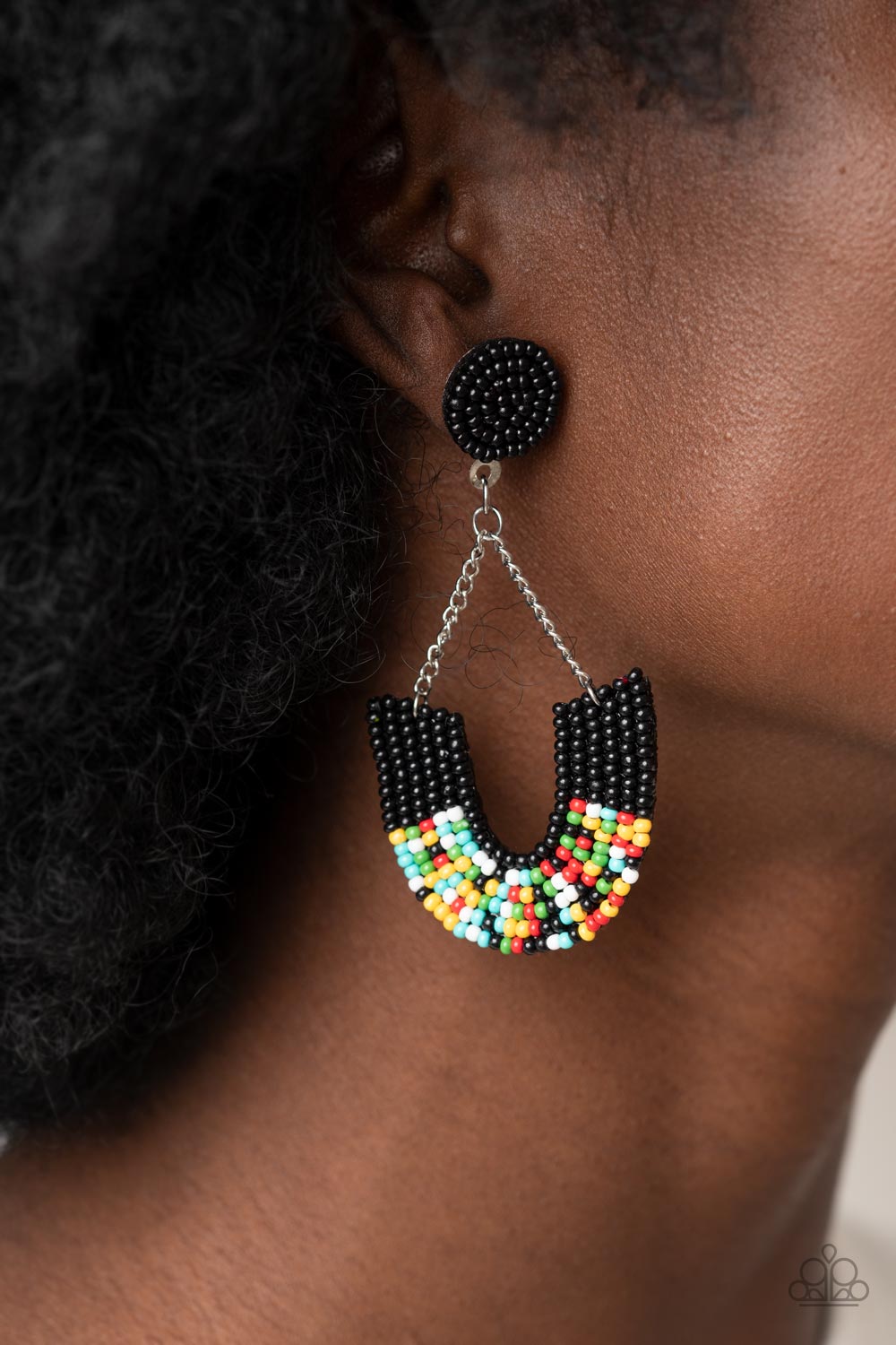 Make it RAINBOW - Black Earring - Paparazzi - Dare2bdazzlin N Jewelry