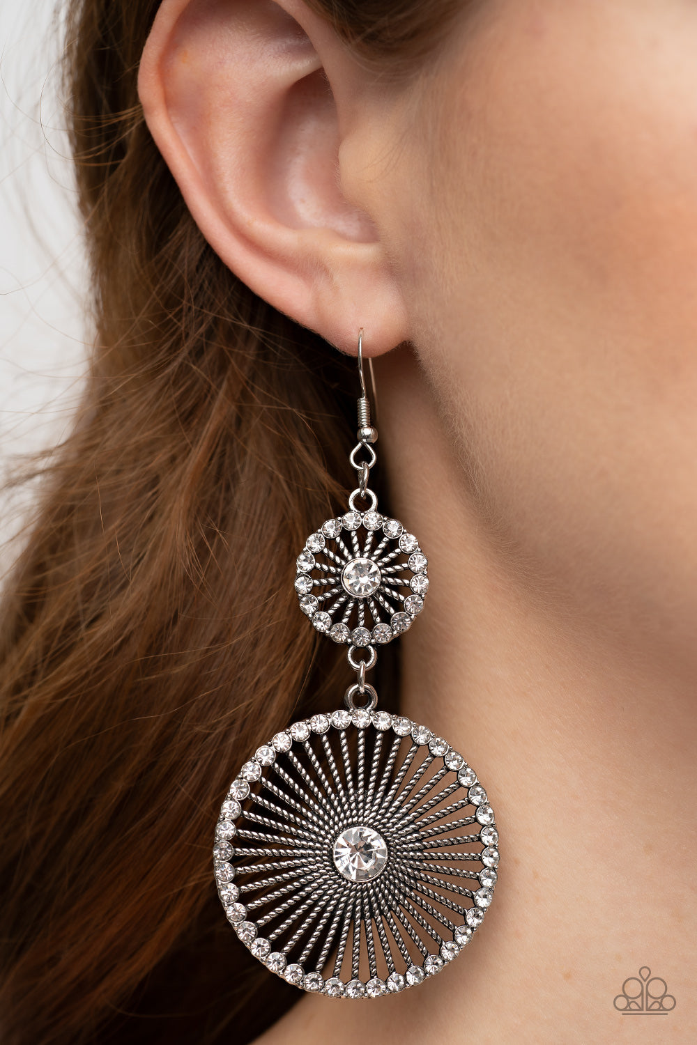 Bring Down the WHEELHOUSE - White Earring - Paparazzi - Dare2bdazzlin N Jewelry