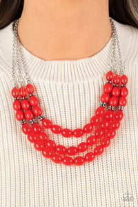 Coastal Cruise - Red Necklace - Paparazzi - Dare2bdazzlin N Jewelry
