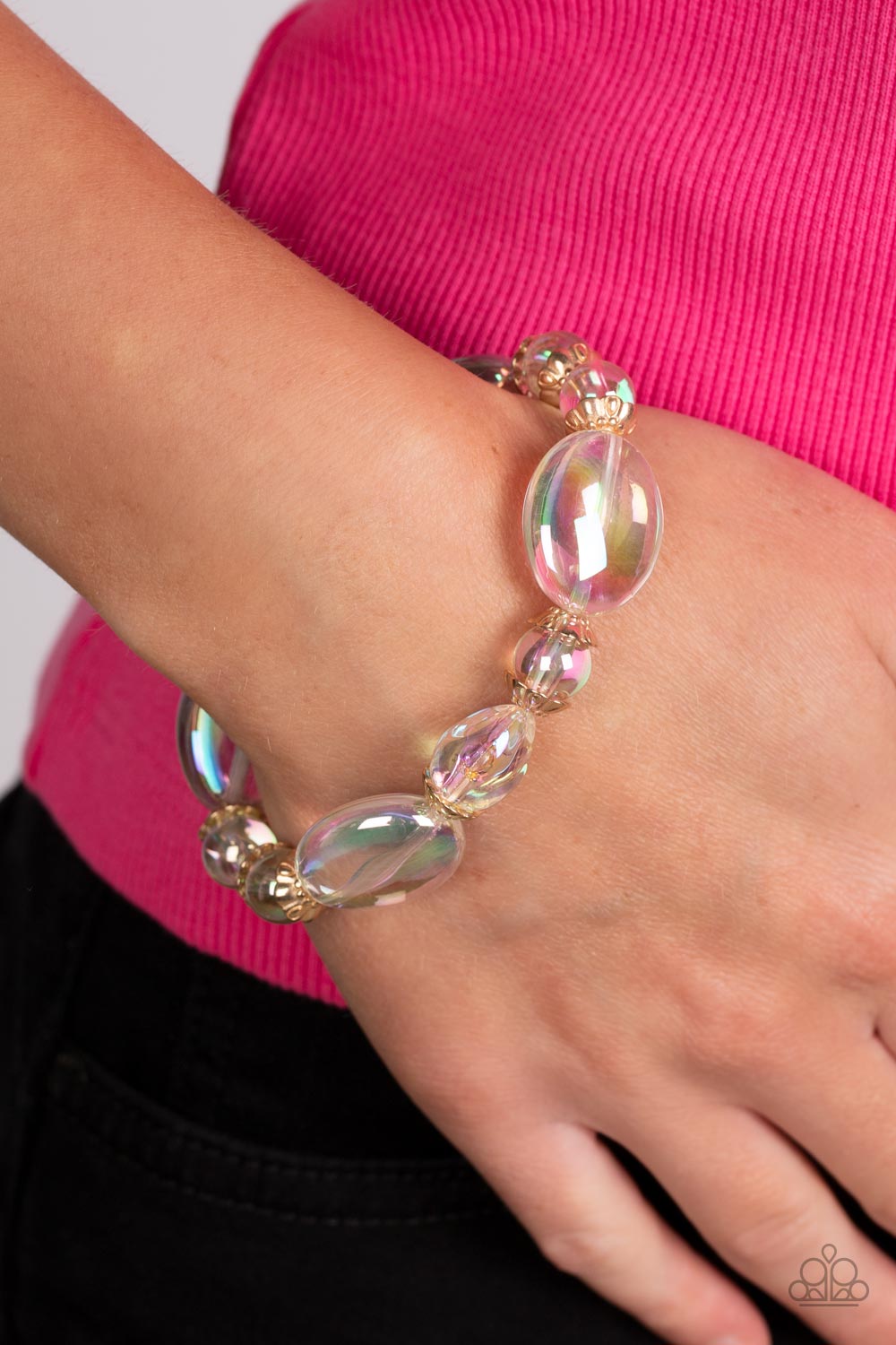 Iridescent Illusions - Gold Bracelet - Paparazzi - Dare2bdazzlin N Jewelry