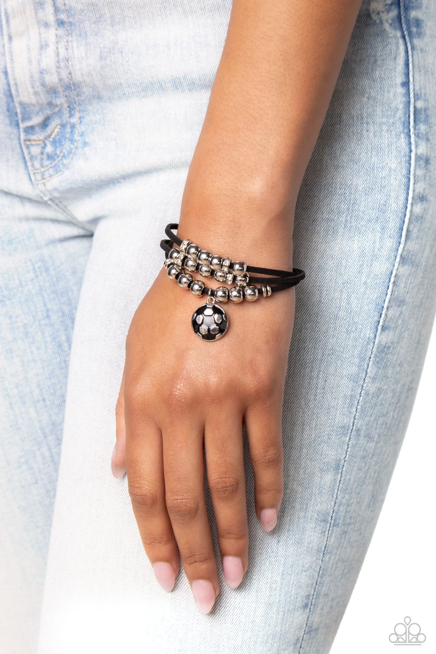 Soccer Player - Black Bracelet - Paparazzi - Dare2bdazzlin N Jewelry