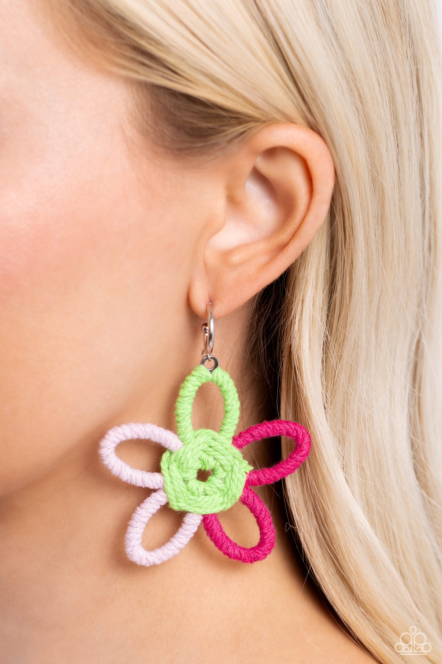 Spin a Yarn - Pink Earring - Paparazzi - Dare2bdazzlin N Jewelry