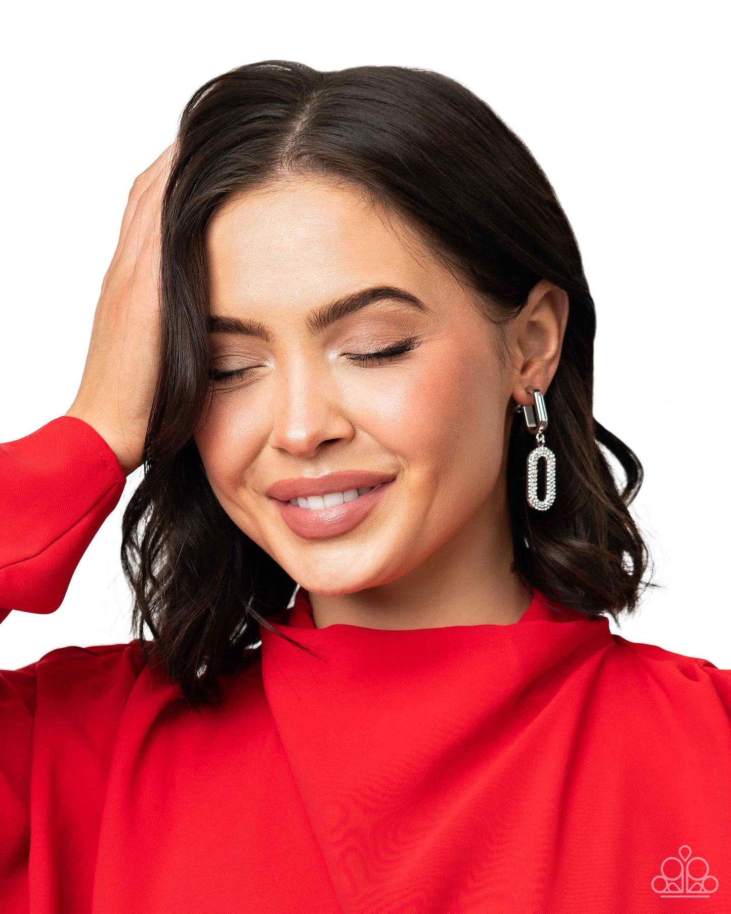 Linked Luxury - White Earring - Paparazzi - Dare2bdazzlin N Jewelry