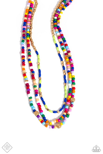 Multicolored Mashup - Gold Necklace - Paparazzi - Dare2bdazzlin N Jewelry