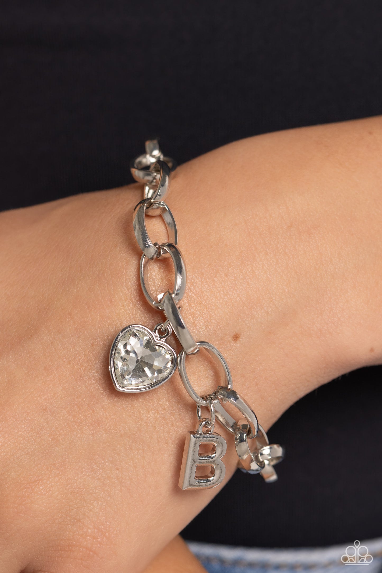 Guess Now Its INITIAL - White - B Bracelet - Paparazzi - Dare2bdazzlin N Jewelry