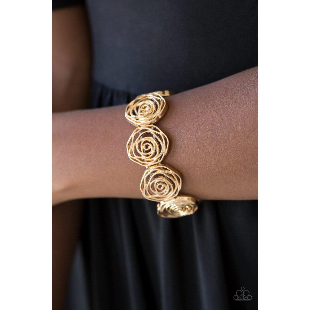 Beat Around The ROSEBUSH - Gold Bracelet - Paparazzi - Dare2bdazzlin N Jewelry