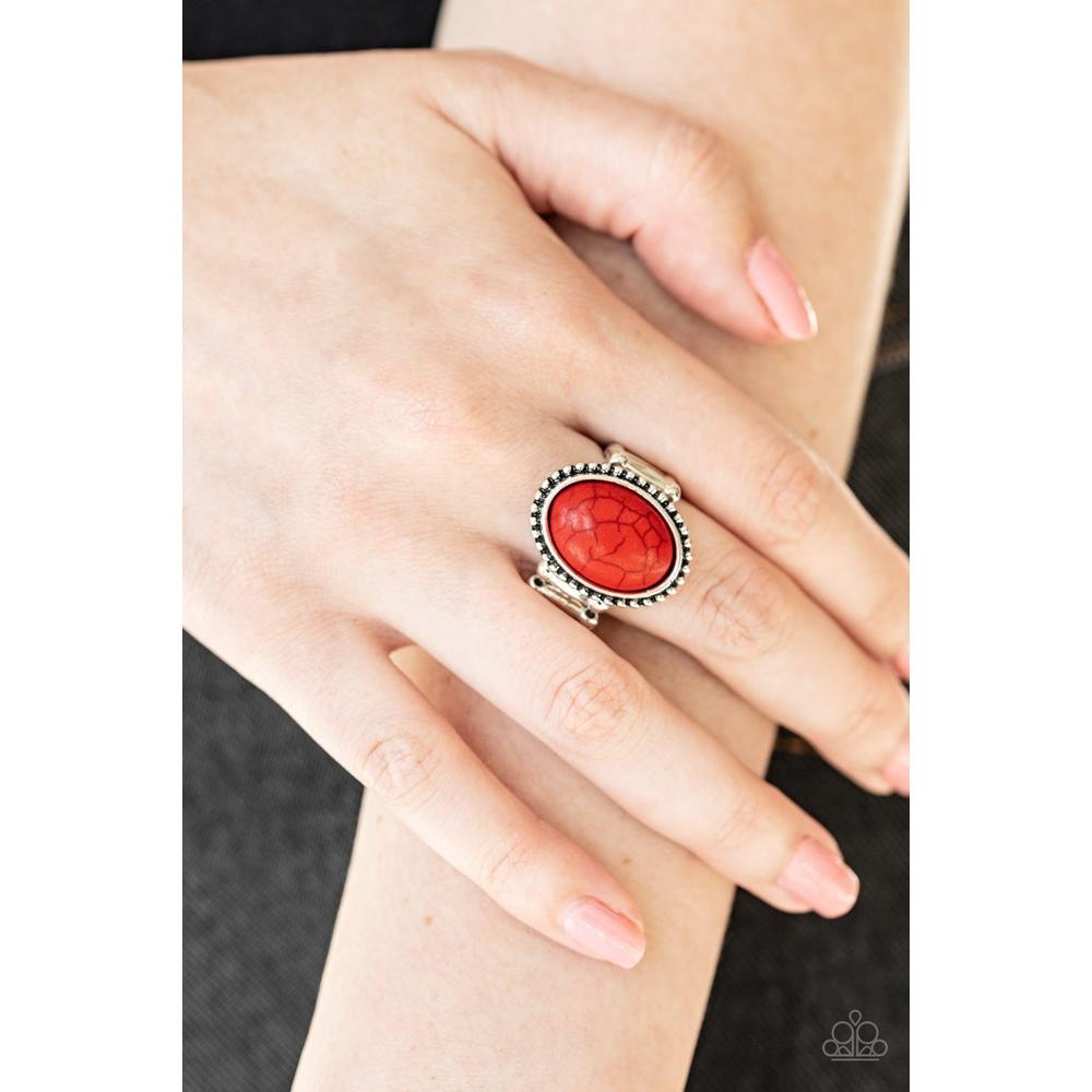 Bountiful Deserts - Red Ring - Paparazzi - Dare2bdazzlin N Jewelry