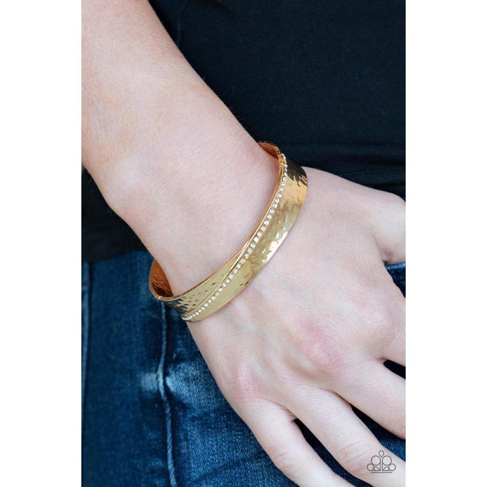 Bring The Bling Gold Bracelet - Paparazzi - Dare2bdazzlin N Jewelry