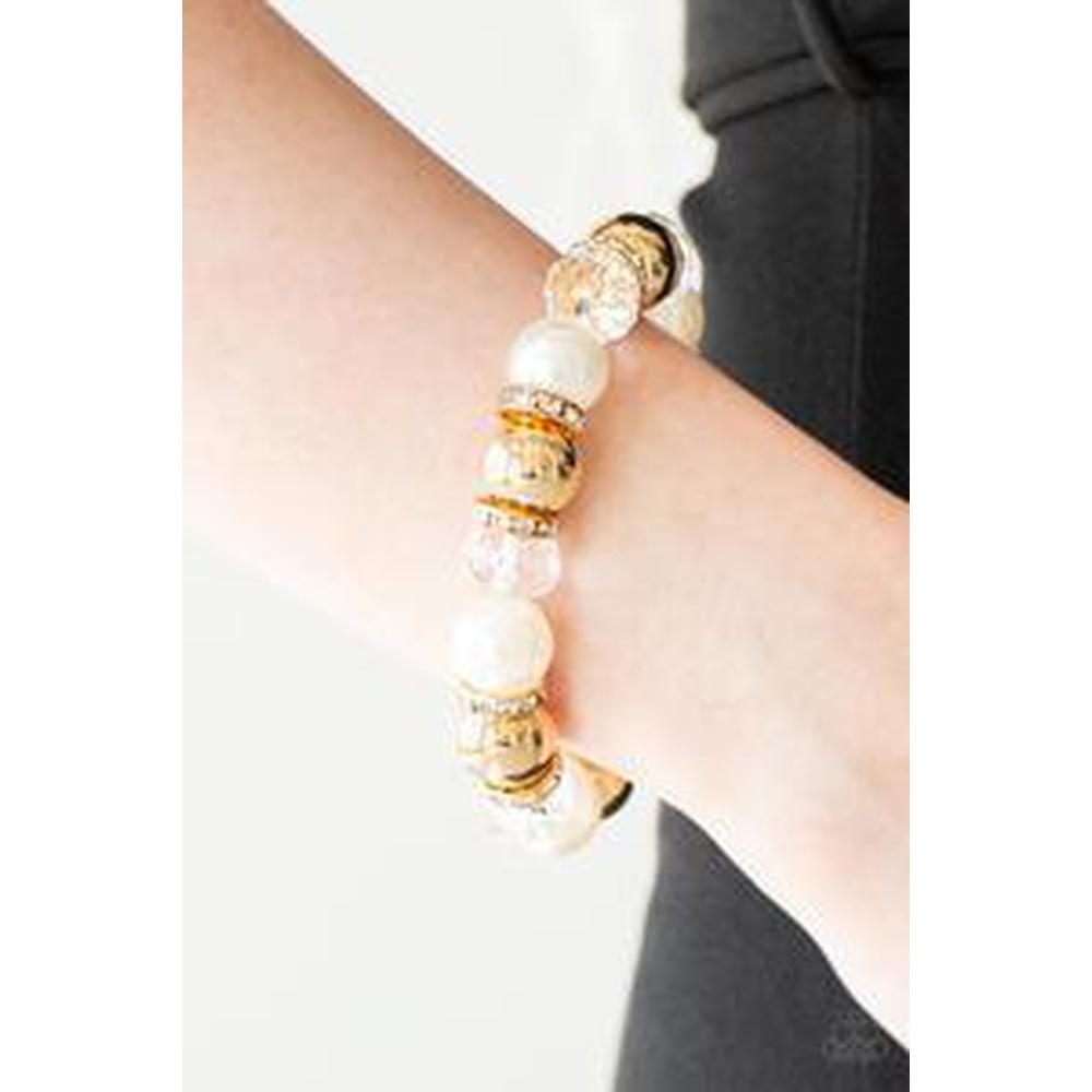 Camera Chic Gold/White Bracelet - Paparazzi - Dare2bdazzlin N Jewelry