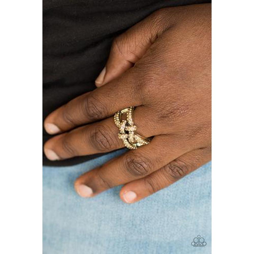 Can Only Go UPSCALE From Here Brass Ring - Paparazzi - Dare2bdazzlin N Jewelry
