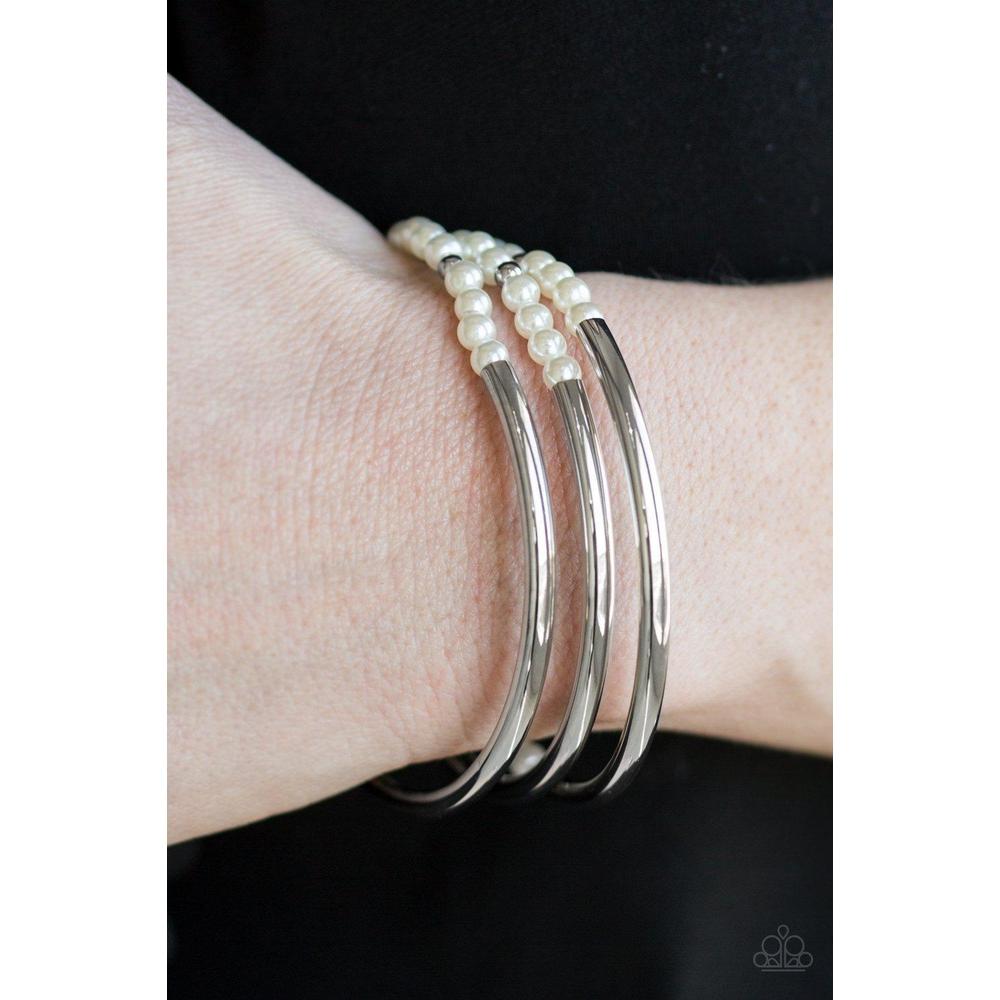 City Pretty - White Bracelet - Paparazzi - Dare2bdazzlin N Jewelry
