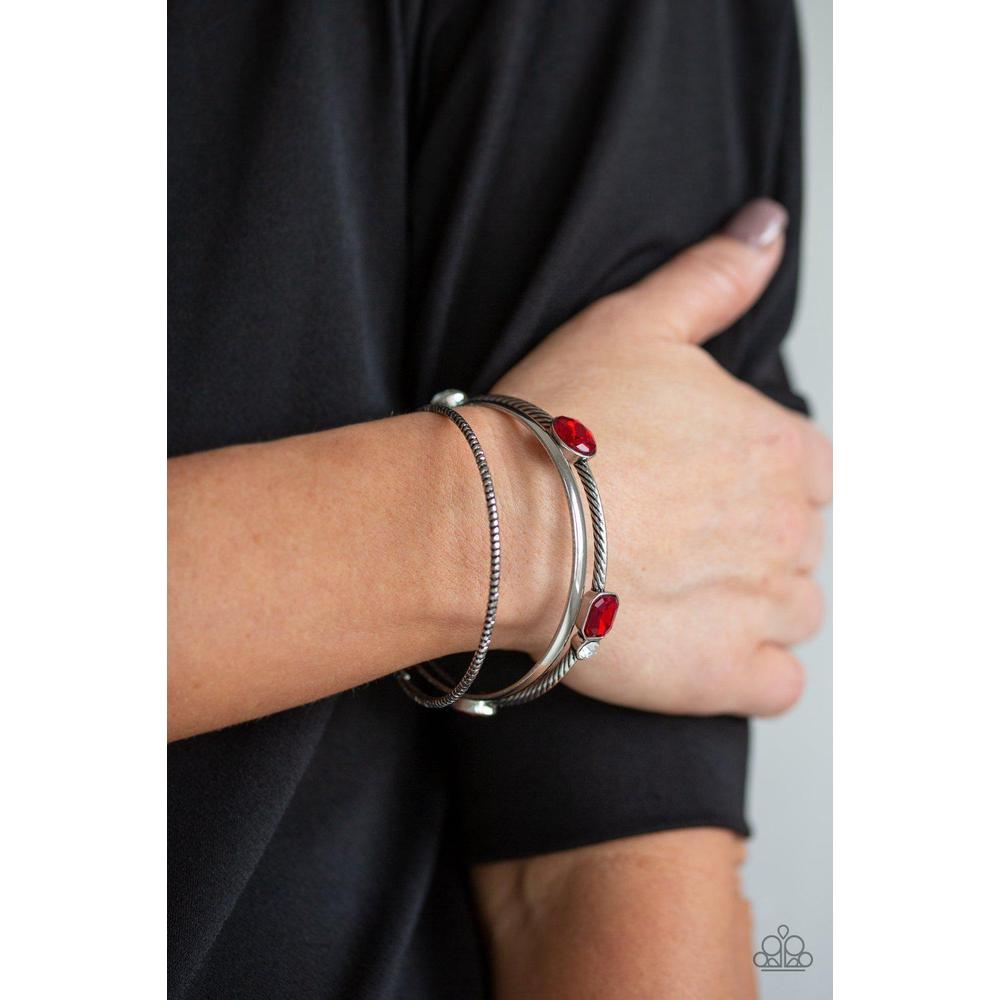City Slicker Sleek Red Bracelet - Paparazzi - Dare2bdazzlin N Jewelry