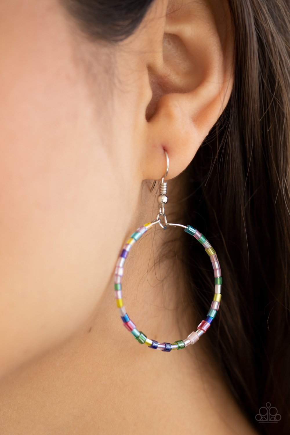 Colorfully Curvy - Multi Earring - Paparazzi - Dare2bdazzlin N Jewelry