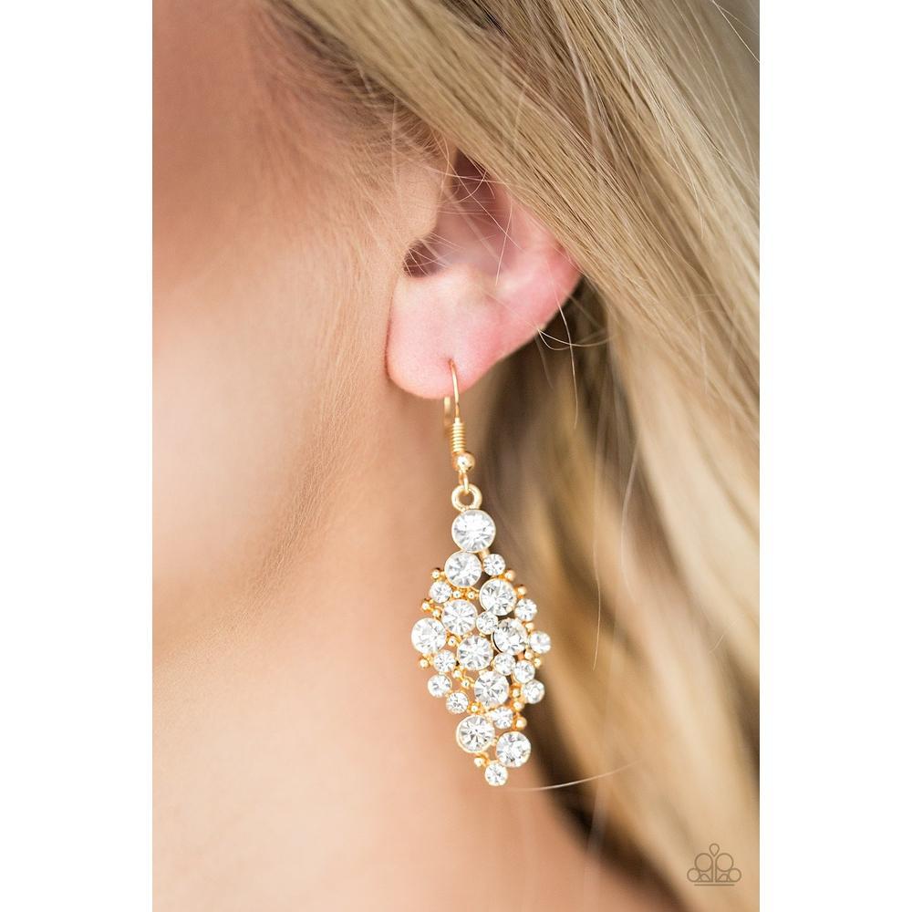Cosmetically Chic Gold Earrings - Paparazzi - Dare2bdazzlin N Jewelry