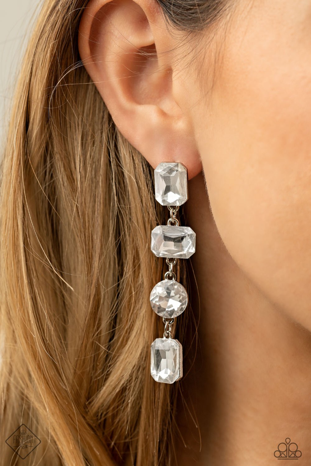 Cosmic Heiress - White Earring - Paparazzi - Dare2bdazzlin N Jewelry