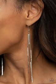 Dainty Dynamism White Earring - Paparazzi - Dare2bdazzlin N Jewelry
