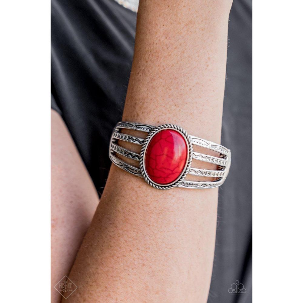 Desert Glyph Red Bracelet - Paparazzi - Dare2bdazzlin N Jewelry