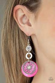 Royal Marina Pink Earring - Paparazzi - Dare2bdazzlin N Jewelry