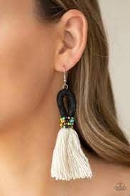 The Dustup Black Earring - Paparazzi - Dare2bdazzlin N Jewelry