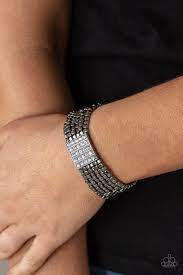 Star-Studded Showcase Black Bracelet - Paparazzi - Dare2bdazzlin N Jewelry