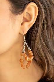 Rainbow Rock Gardens Orange Earring - Paparazzi - Dare2bdazzlin N Jewelry