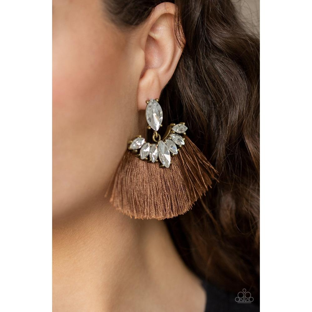 Formal Flair Brown Earrings - Paparazzi - Dare2bdazzlin N Jewelry