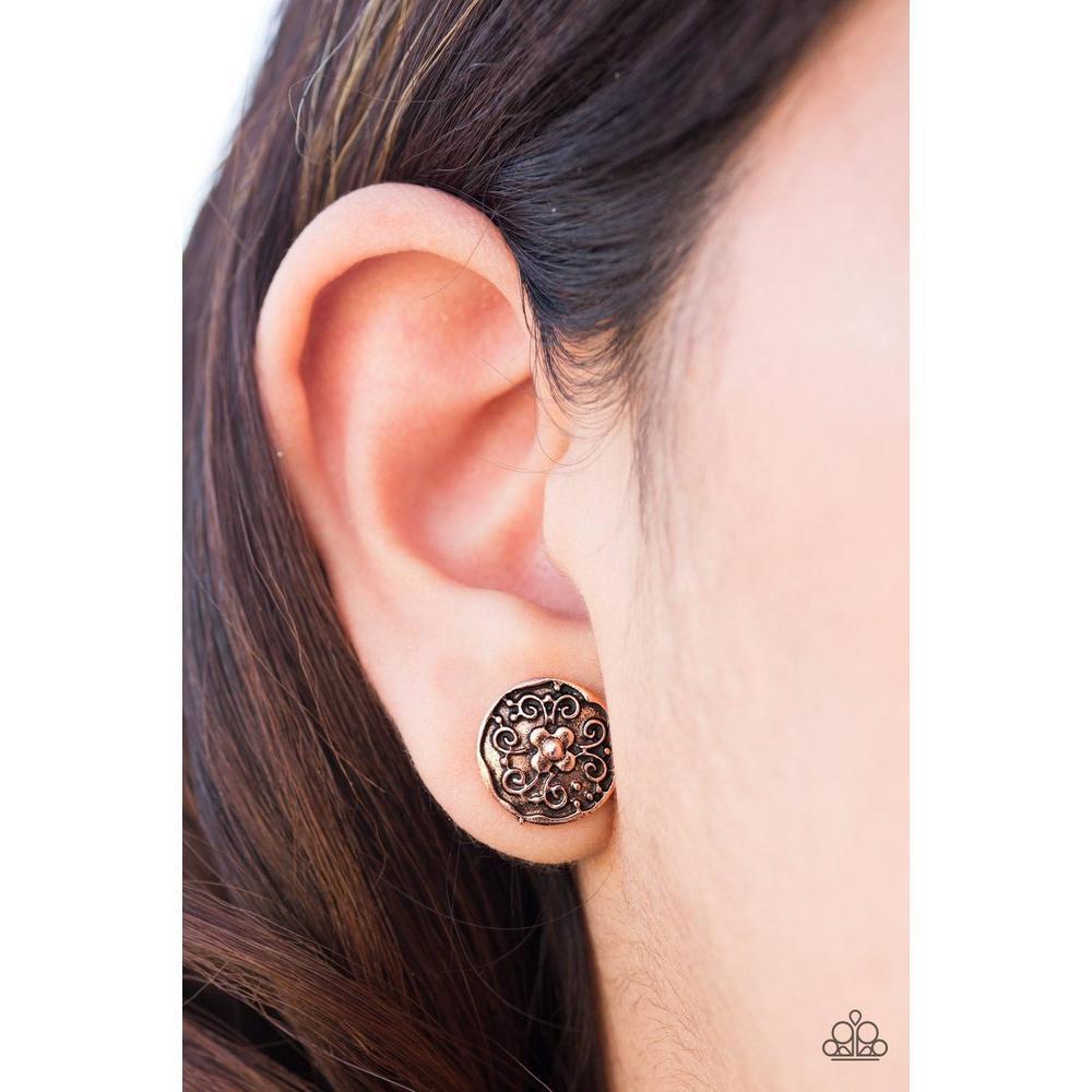 Garden Glee Copper Earrings - Paparazzi - Dare2bdazzlin N Jewelry